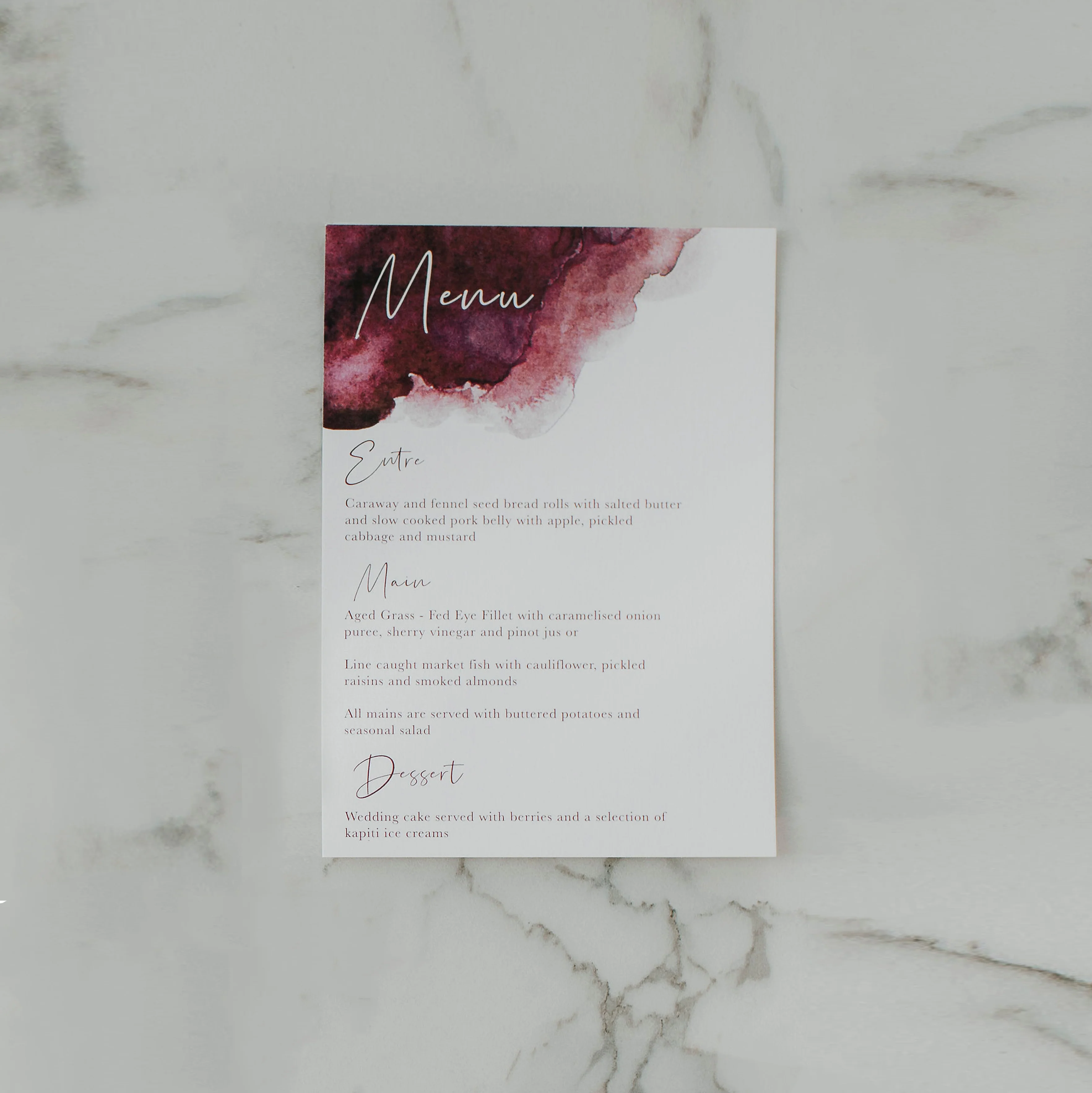 WATERCOLOUR WEDDING MENU PINK - Image 2