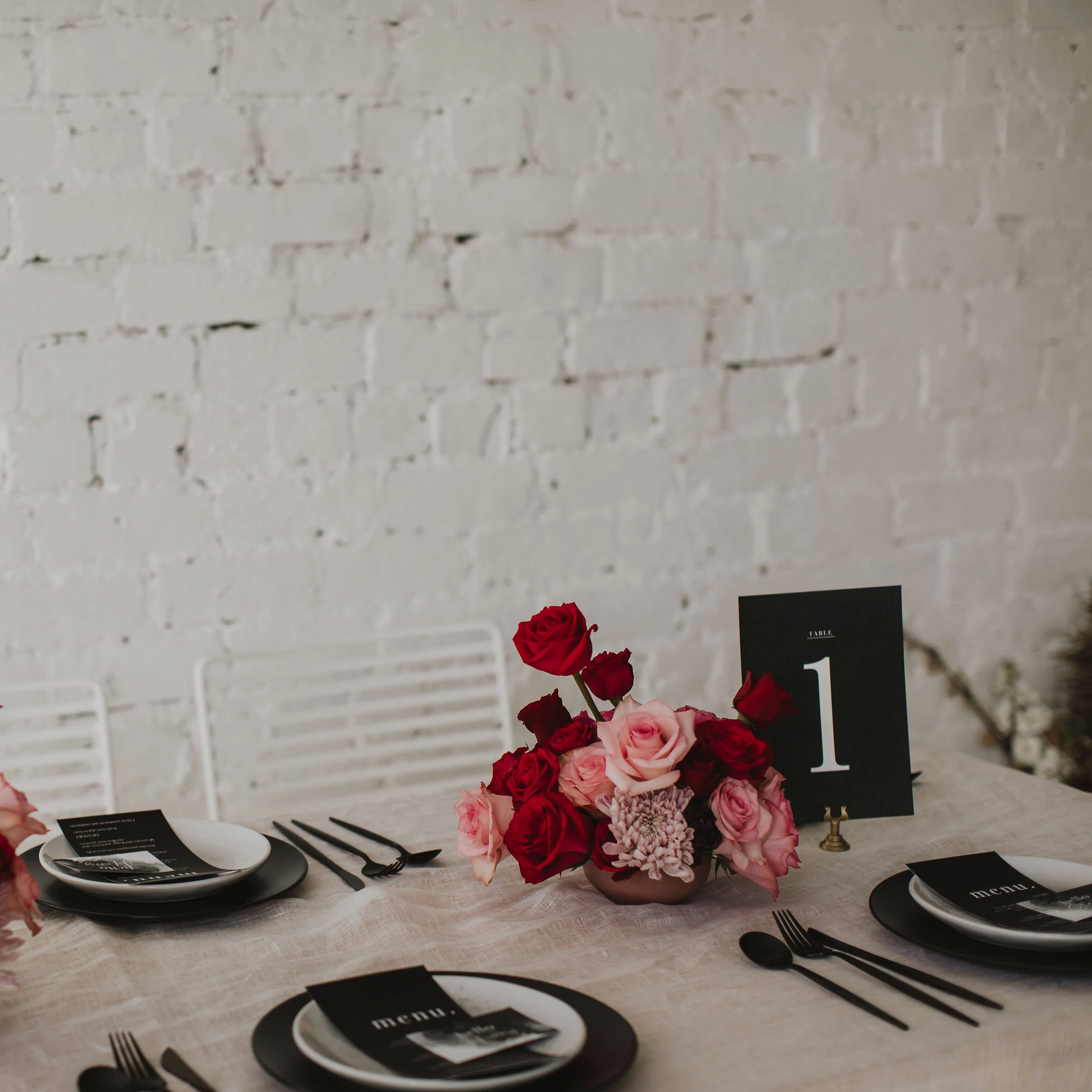 WATERCOLOUR WEDDING MENU & PLACE NAME SET BLACK - Image 4