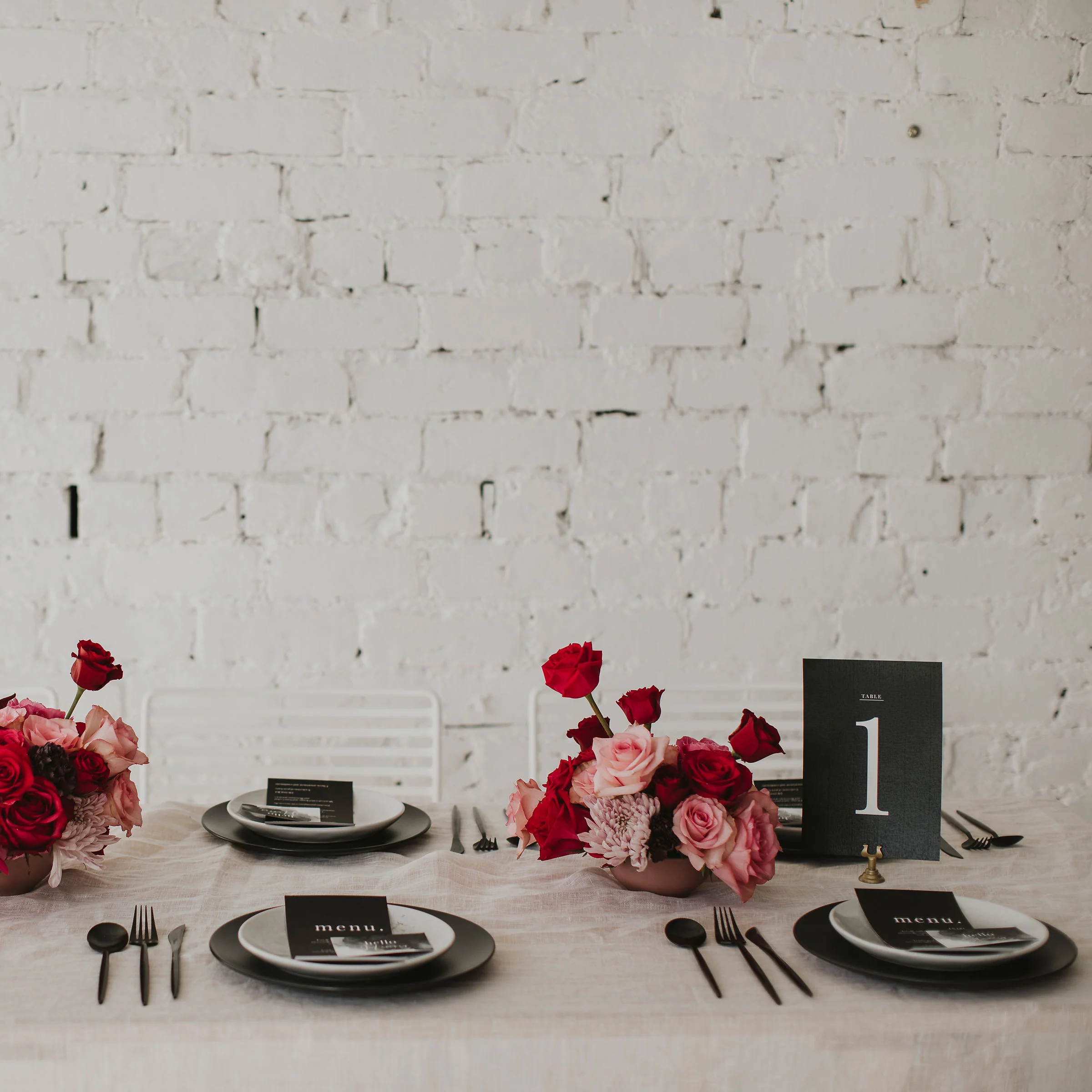 WATERCOLOUR WEDDING MENU & PLACE NAME SET BLACK - Image 6