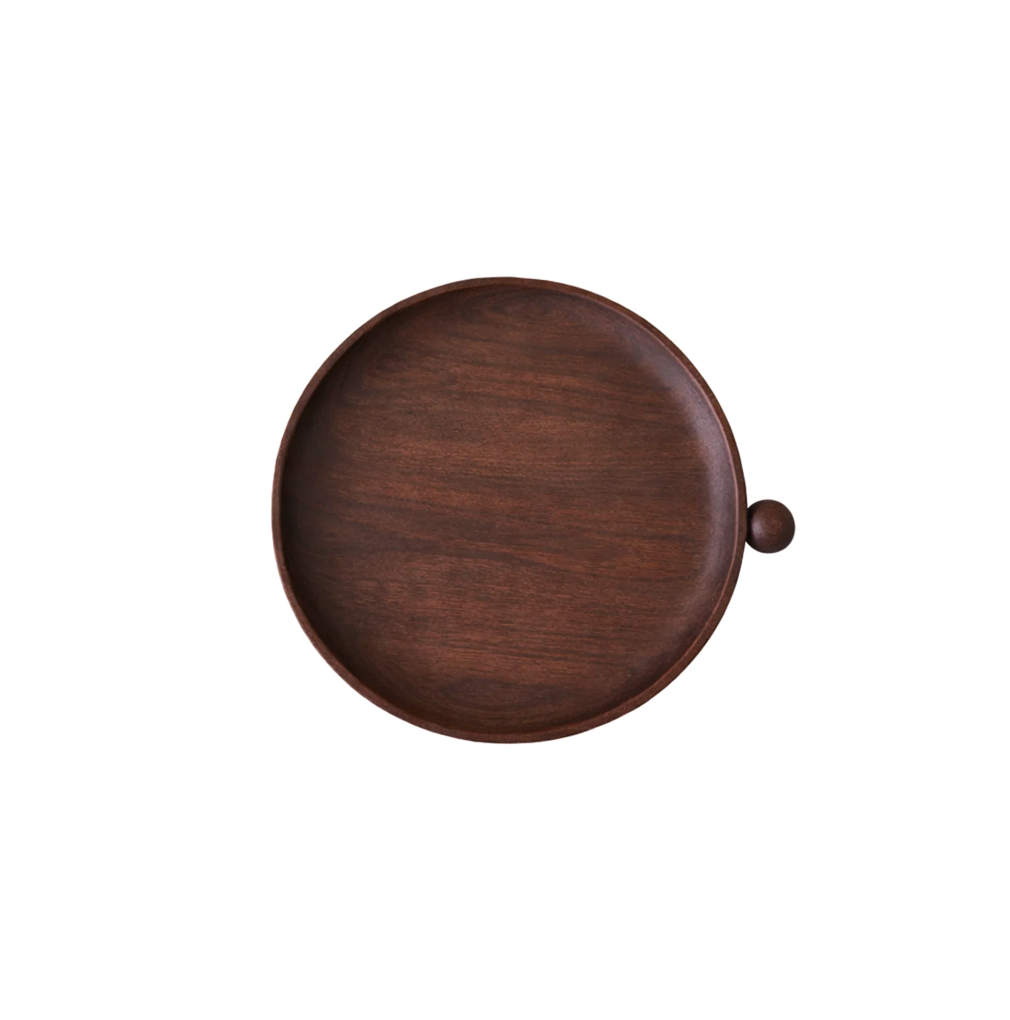 Wooden Circle Tray - Dark Brown